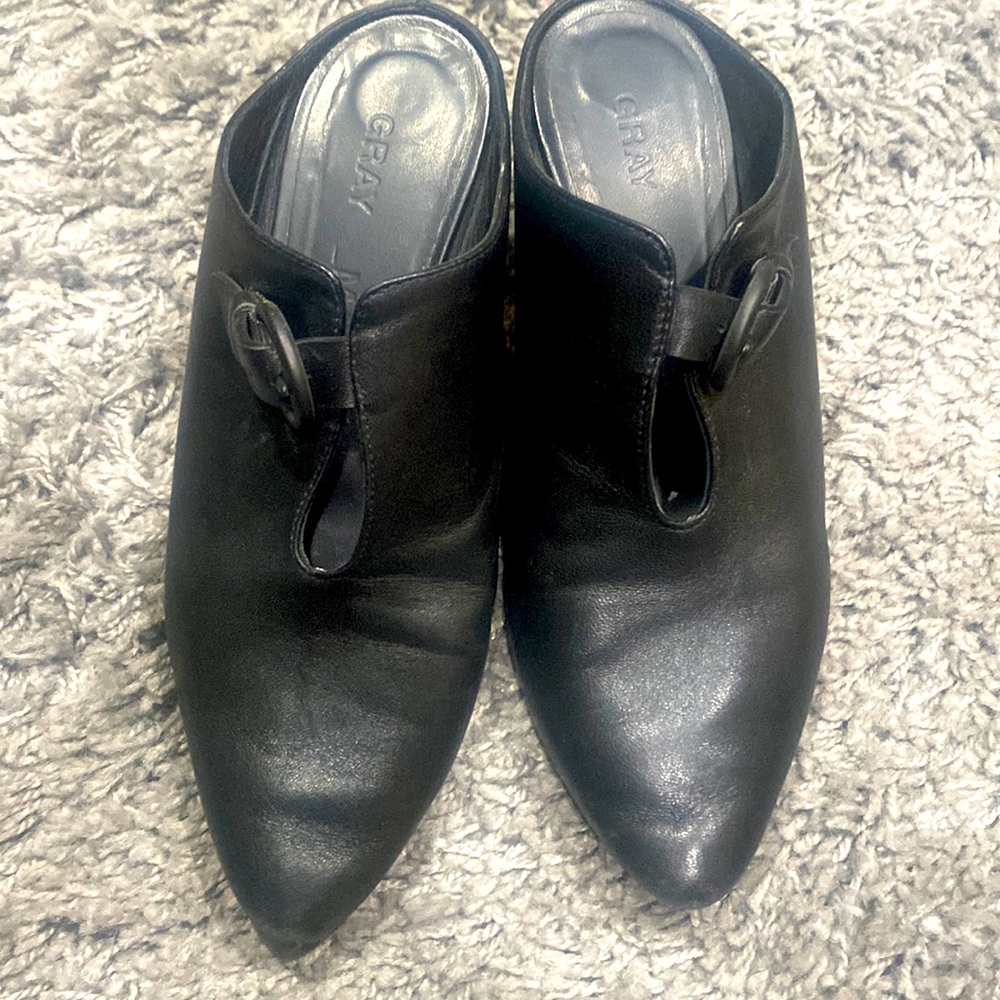 Gray Matters leather mules